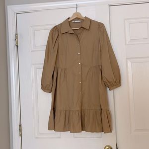 Beige Paperbag Dress by Zara - Small